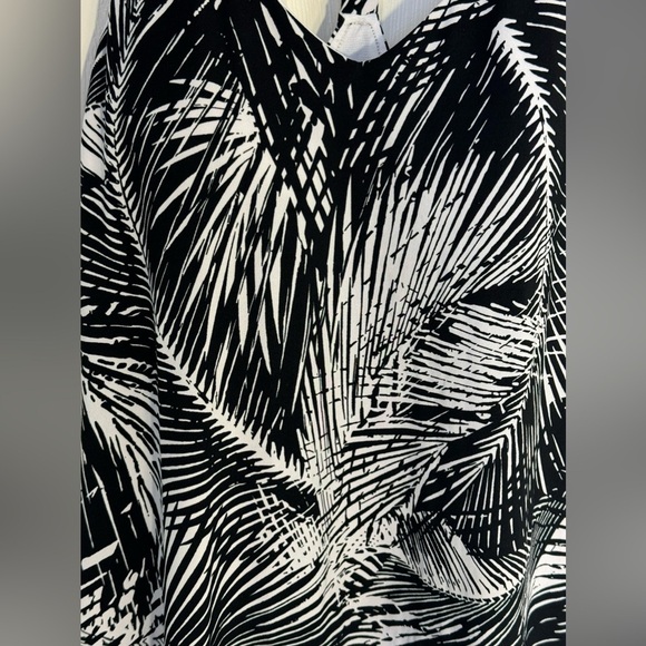 Aqua Green black and‎ white tropical palm tree tankini bathing suit top sz small - Picture 4 of 10